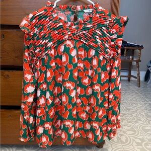 Stylish Red and Green Women's Blouse